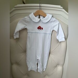 Little English Crochet Playsuit Fire Truck 6M